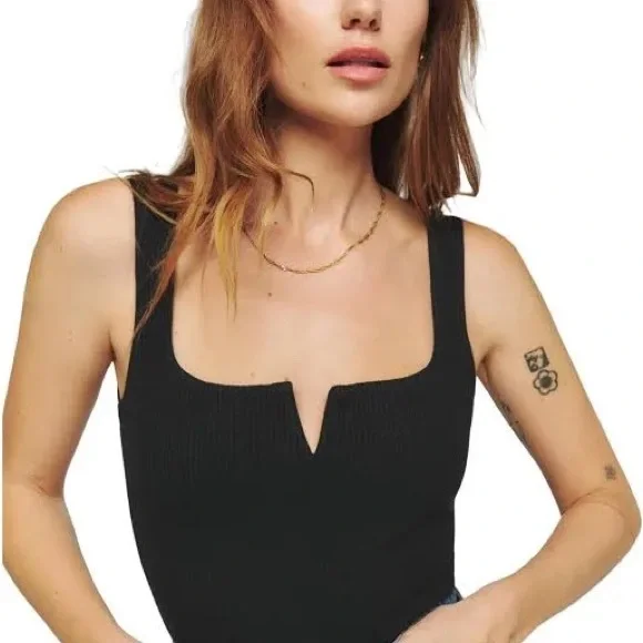 Reformation Ossie Knit Tank - Black Ribbed - size medium - Picture 6 of 7